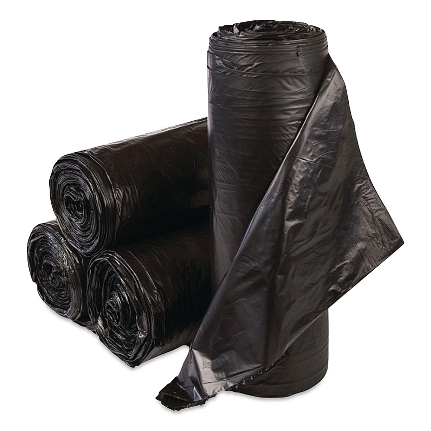 Inteplast Group Low-Density Commercial Can Liners, 30 gal, 0.58 mil, 30" x 36", Black, Interleaved Roll, 25 Bags/Roll, 10 Rolls/Carton (WSL3036HVK)