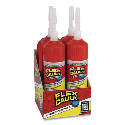 Flex Seal Flex Caulk Hi-Performance Hybrid Caulk, 3 oz Aerosol Can, Dries Clear, 4/Carton (CFSCLRR100)