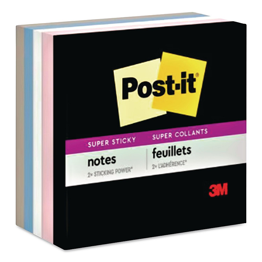 Post-it Pads in Simply Serene Colors, 3 x 3, 90 Sheets/Pad, 5 Pads/Pack (7100262826)