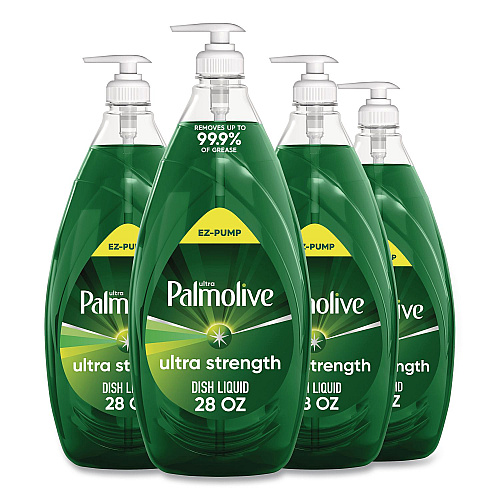 Ultra Palmolive Dishwashing Liquid, Ultra Strength, Fresh Scent, 28 oz Bottle, 4/Carton (61054595CT)