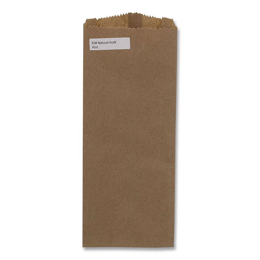 Ross & Wallace Paper Products Grocery Paper Bags, Liquor Pint Size, 35# Basis Weight, 4 x 2.5 x 11.5, Brown, 500/Bundle (20331500)