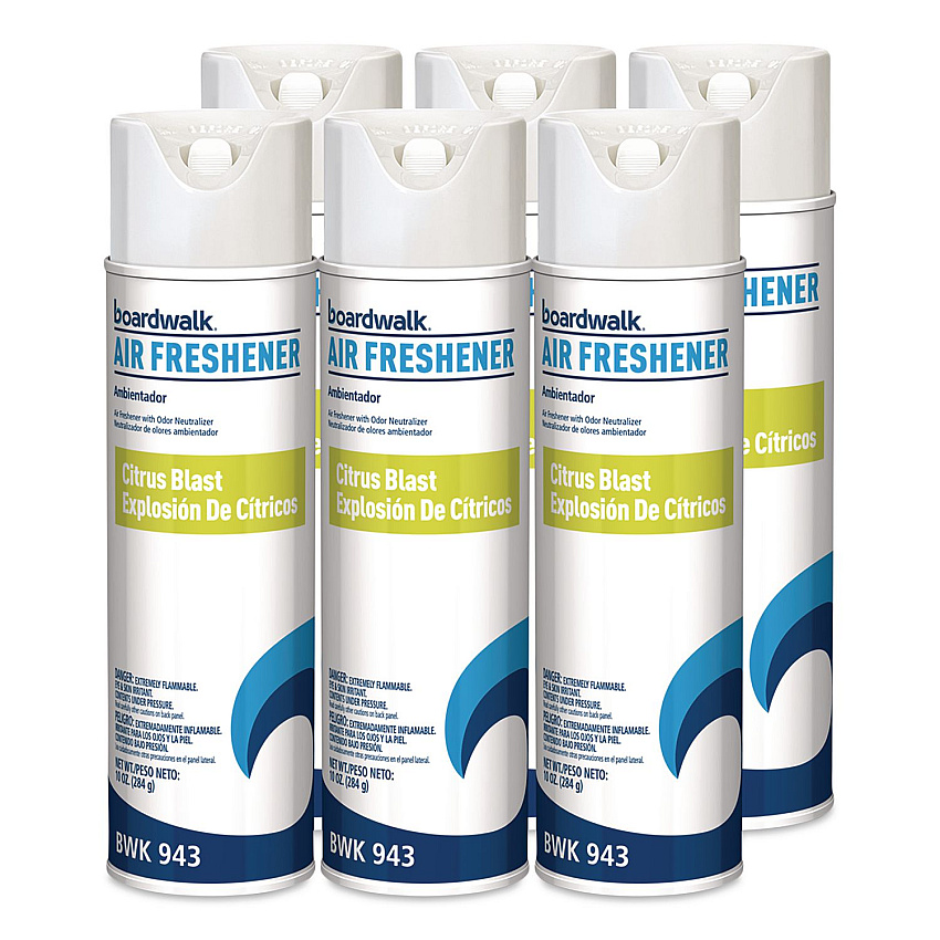 Boardwalk Aerosol Air Freshener, Citrus, 10 oz Aerosol Spray, 6/Carton (943)