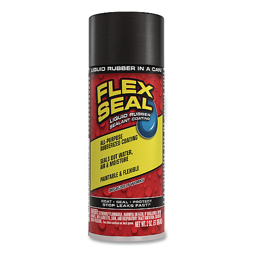 Flex Seal Liquid Rubber Sealant Coating Aerosol, 2 oz Aerosol Can, Dries Black, 12/Carton (FSBLKMINI)