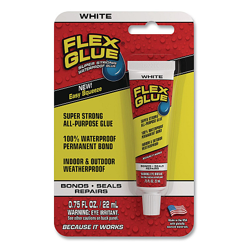 Flex Seal Flex Glue Super Strong Waterproof Glue, 0.75 oz, Dries White, 24/Carton (GFSWHTMINI)