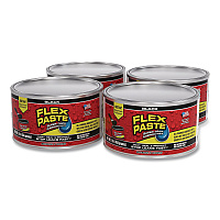 Flex Seal Flex Paste Super Thick Rubberized Paste, 1 lb Can, Dries Black, 4/Carton (PFSBLKR16)