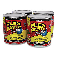 Flex Seal Flex Paste Super Thick Rubberized Paste, 3 lb Can, Dries Black, 4/Carton (PFSBLKR32)