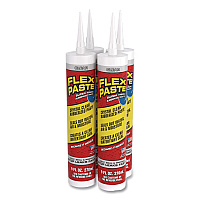 Flex Seal Flex Paste Super Thick Rubberized Paste, 9 oz Cartridge, Dries Clear, 4/Carton (PFSCLRR09)