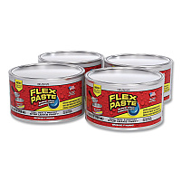 Flex Seal Flex Paste Super Thick Rubberized Paste, 1 lb Can, Dries Clear, 4/Carton (PFSCLRR16)