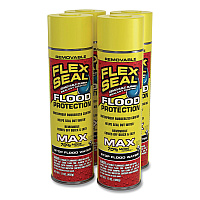 Flex Seal Removable Rubber Sealant Coating Flood Protection Spray, 17 oz Aerosol Can, Dries Yellow, 4/Carton (RFSYELR24)