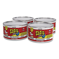 Flex Seal Flex Paste Super Thick Rubberized Paste, 1 lb Can, Dries White, 4/Carton (PFSWHTR16)