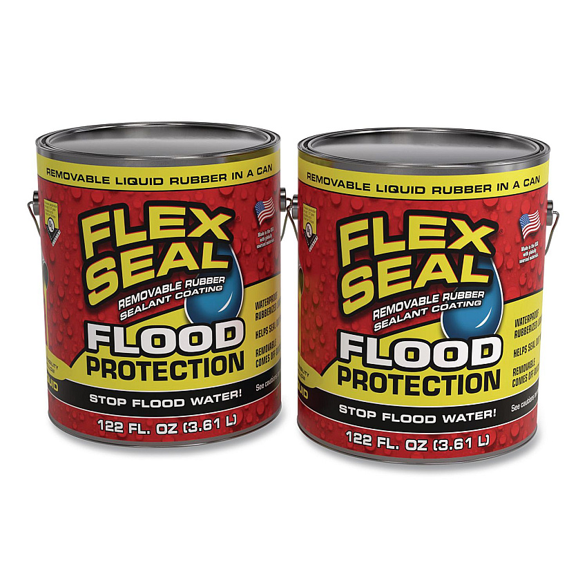 Flex Seal Liquid Flood Protection, 122 oz Can, Dries Yellow, 2/Carton (RLSYELR01)