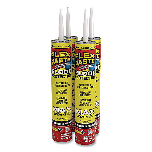 Flex Seal Flex Paste Flood Protection Paste, 28 oz Cartridge, Dries Yellow, 4/Carton (RPSYELR28)