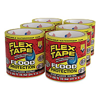 Flex Seal Flex Tape Removable Rubberized Waterproof Flood Protection Tape, 3.75" x 20 ft, Yellow, 6/Carton (RTSYELR0420)