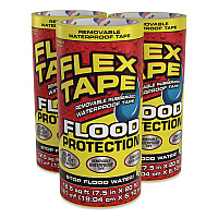 Flex Seal Flex Tape Removable Rubberized Waterproof Flood Protection Tape, 7.5" x 20 ft, Yellow, 3/Carton (RTSYELR0820)