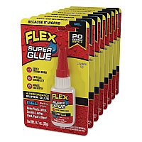 Flex Seal Flex Super Glue, Precision Tip, Gel, 0.7 oz, Dries Clear, 8/Carton (SGGELB20)
