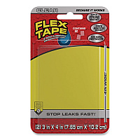 Flex Seal Flex Tape Strong Rubberized Waterproof Tape, 39 mils Thick, 4" x 3", Clear, 2 Patches/Pack, 24/Carton (TFSCLRMINI)
