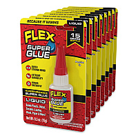 Flex Seal Flex Super Glue, Precision Tip, Liquid, 0.5 oz, Dries Clear, 8/Carton (SGLIQB15)