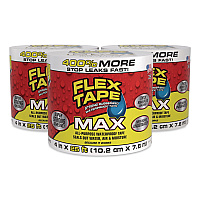 Flex Seal MAX Strong Rubberized Waterproof Tape, 4" Core, 39 mils Thick, 4" x 25 ft, White, 3/Carton (TFSMAXWHT04)