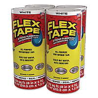 Flex Seal Flex Tape Strong Rubberized Waterproof Tape, 4" Core, 39 mil Thick, 8" x 5 ft, White, 4/Carton (TFSWHTR0805)