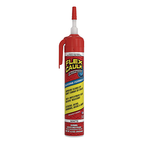 Flex Seal Flex Caulk Hi-Performance Silicone Caulk, 6.5 oz Aerosol Can, Dries White, 4/Carton (US600WHT200)