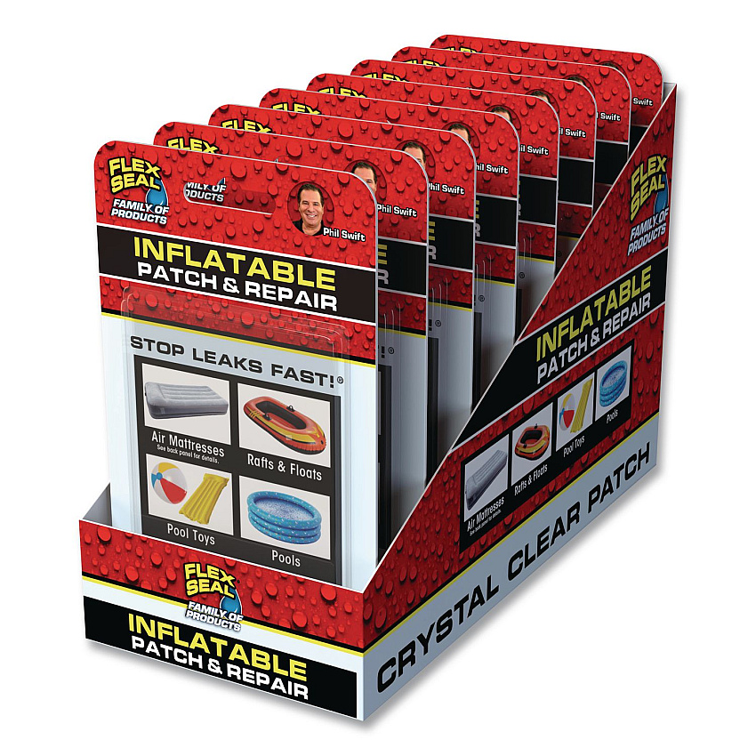 Flex Seal Inflatable Patch and Repair, 3" x 4", Clear, 8/Carton (KITPVC3X44)