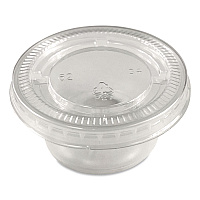 AmerCareRoyal Portion Cup Lids, Fits 1.5 oz to 2 oz Portion Cups, Clear, 100/Pack, 25 Packs/Carton (60003027)
