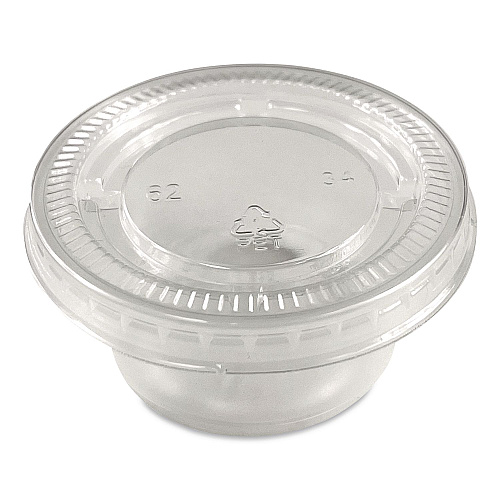 AmerCareRoyal Portion Cup Lids, Fits 1.5 oz to 2 oz Portion Cups, Clear, 100/Pack, 25 Packs/Carton (60003027)