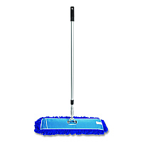 Gritt Commercial All-In-One 24" Microfiber Dust Mop Set with Telescopic Handle, 24 x 5, Blue, Microfiber Head, 72" Silver Aluminum Handle (GRI17424T)