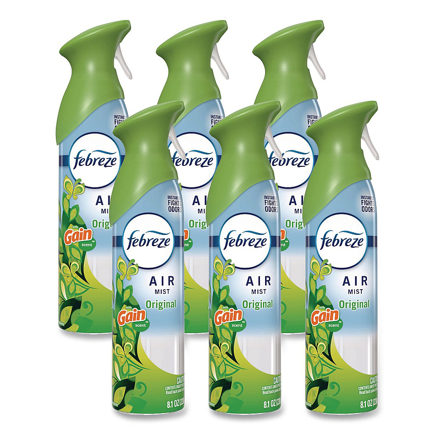 Febreze AIR, Gain Original, 8.1 oz Aerosol Spray, 6/Carton (19929)