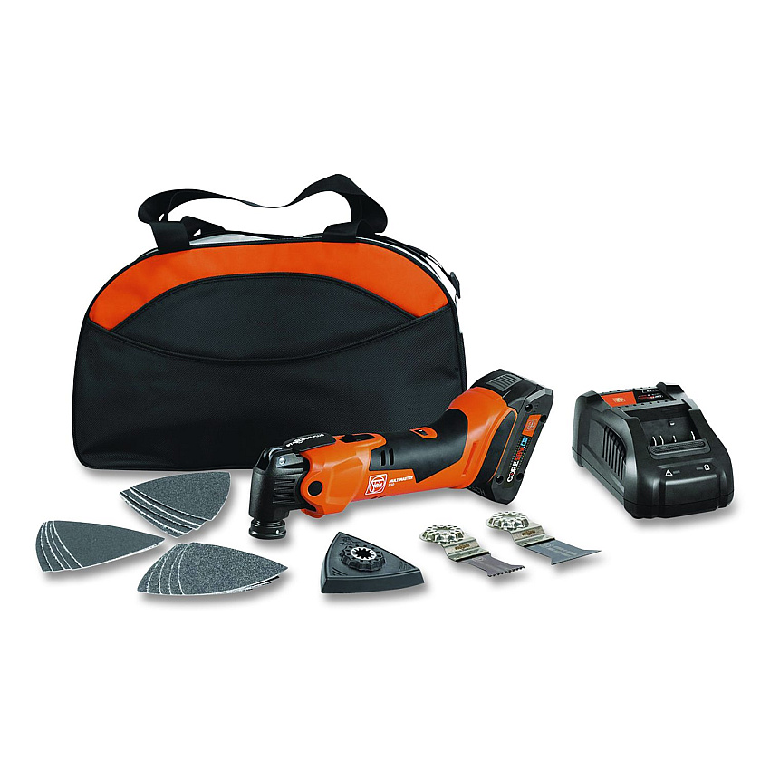 Fein MULTIMASTER AMM 500 AS 4 Ah Cordless Oscillating Multi-Tool Kit with 12 Accessories, Variable Speed (71293866090)