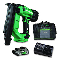 Metabo HPT 18V Brushless Lithium-Ion Compact 18 ga Cordless Brad Nailer Kit (2 Ah), 5/8" to 2" Nails, Green/Black (NT1850DFTM)