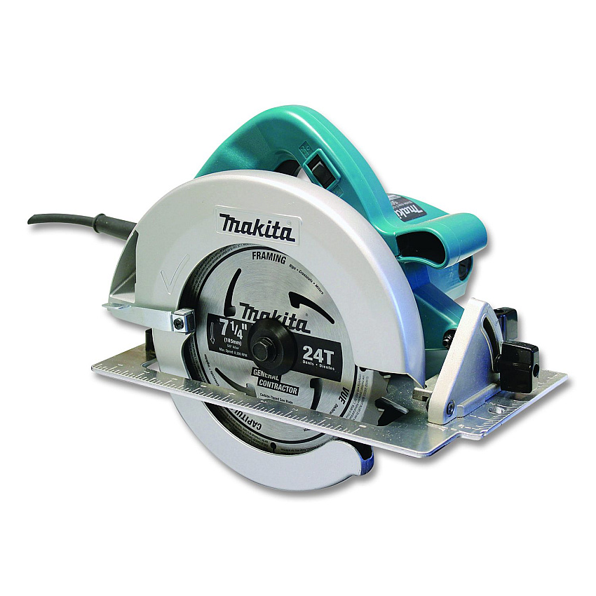 Makita 5007F 7.25" Circular Saw, 5,800 RPM, Bevel Range, 24 T Blade