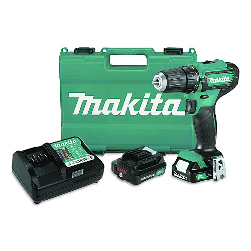Makita FD09R1 12V MAX CXT Lithium-Ion 3/8" Cordless Drill Driver Kit with Two Batteries (2 Ah), (Reconditioned) (FD09R1R)