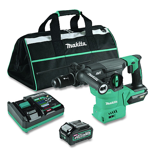 Makita 40V Max XGT Brushless Lithium-Ion 1 3/16" Cordless AVT AWS Rotary Hammer Drill Kit (4 Ah) (GRH09M1)