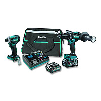 Makita 40V MAX XGT Brushless Lithium-Ion 1/2" Cordless Hammer Drill Driver and Four-Speed Impact Driver Combo Kit (Reconditioned) (GT200DR)