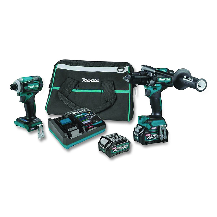 Makita 40V MAX XGT Brushless Lithium-Ion 1/2" Cordless Hammer Drill Driver and Four-Speed Impact Driver Combo Kit (Reconditioned) (GT200DR)