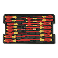Wiha 19-Piece Insulated SoftFinish Screwdriver and Cat IV Voltage Detector Set with Toolbox Tray (32095)