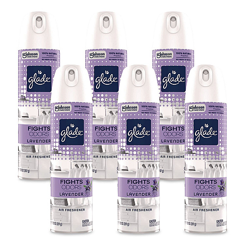 Glade Air Freshener, Lavender, 7.3 oz Aerosol Spray, 6/Carton (391403)