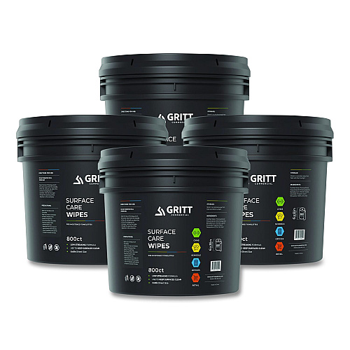 Gritt Commercial Surface Care Wipes, 1-Ply, 6 x 8, Fresh Scent, White, 800/Bucket, 4 Buckets/Carton (GRI5RW1BCS)