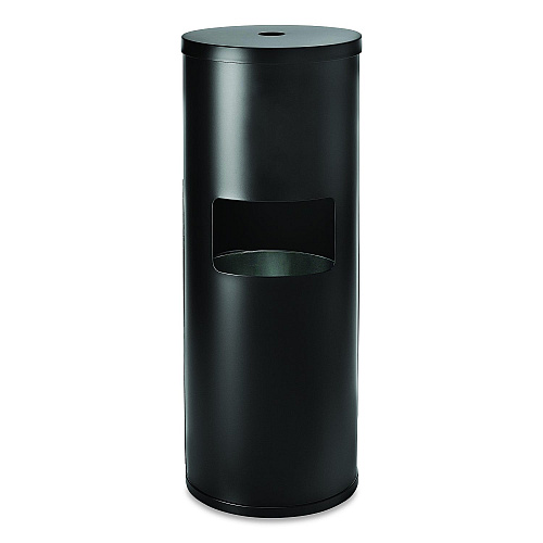 Gritt Commercial Floor Stand Wet Wipe Dispenser Station with 7 Gallon Built-In Trash Can, 13.1 x 13.1 x 36, Black (GRI509BLK)