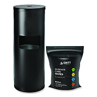 Gritt Commercial Dispenser and Wipes Starter Kit, 13.1 x 13.1 x 36, Black (GRI509BLKRW)