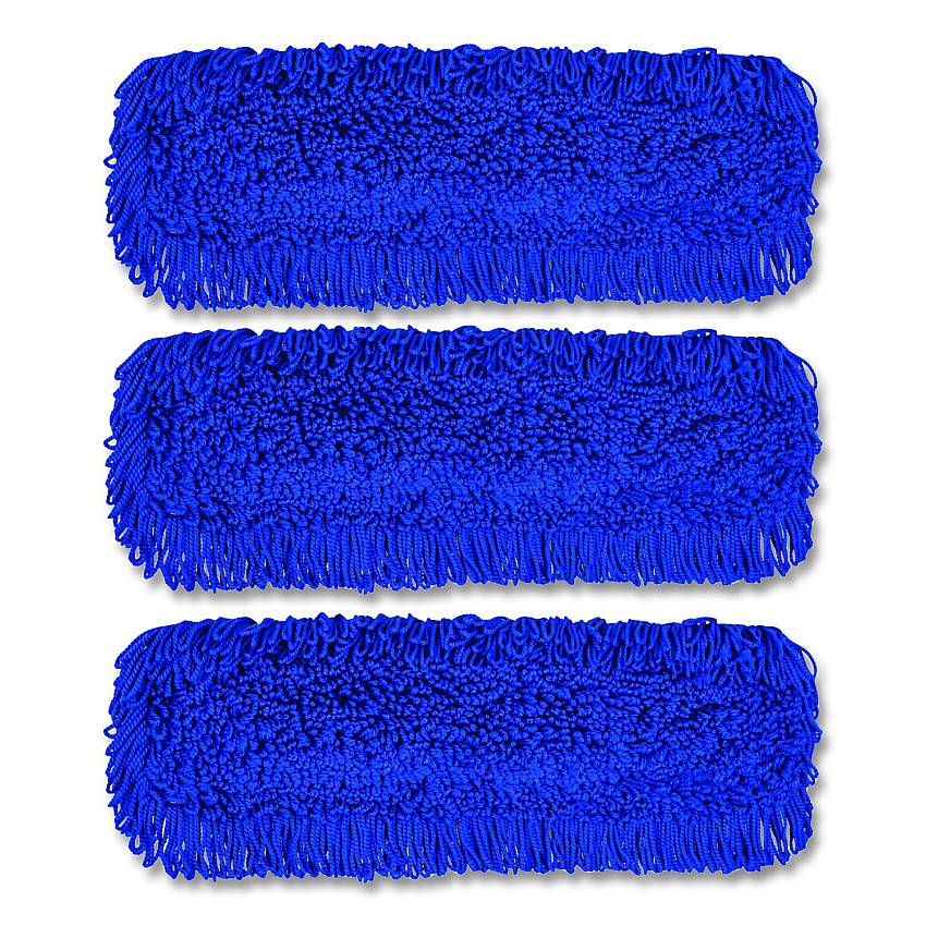 Gritt Commercial Microfiber Looped Dust Mop Pad Head, 24 x 5, Blue, 3/Pack (GRI182243PK)