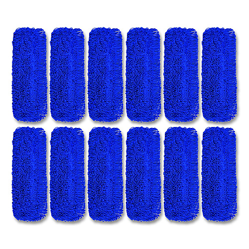 Gritt Commercial Microfiber Looped Dust Mop Pad Head, 24 x 5, Blue, 12/Carton (GRI1822412PK)