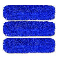 Gritt Commercial Microfiber Looped Dust Mop Pad Head, 36 x 5, Blue, 3/Pack (GRI182363PK)
