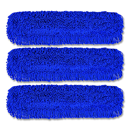 Gritt Commercial Microfiber Looped Dust Mop Pad Head, 36 x 5, Blue, 3/Pack (GRI182363PK)