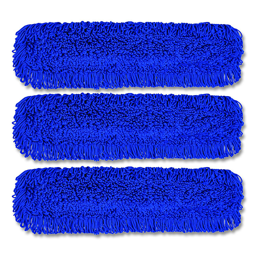 Gritt Commercial Microfiber Looped Dust Mop Pad Head, 36 x 5, Blue, 3/Pack (GRI182363PK)