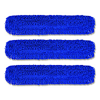 Gritt Commercial Microfiber Looped Dust Mop Pad Head, 48 x 5, Blue, 3/Pack (GRI182483PK)