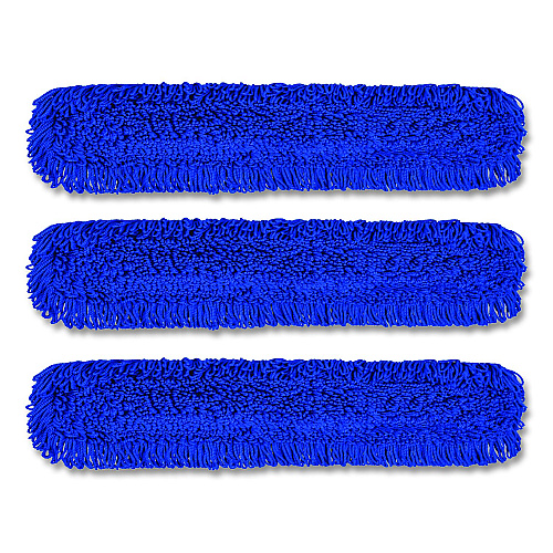 Gritt Commercial Microfiber Looped Dust Mop Pad Head, 48 x 5, Blue, 3/Pack (GRI182483PK)