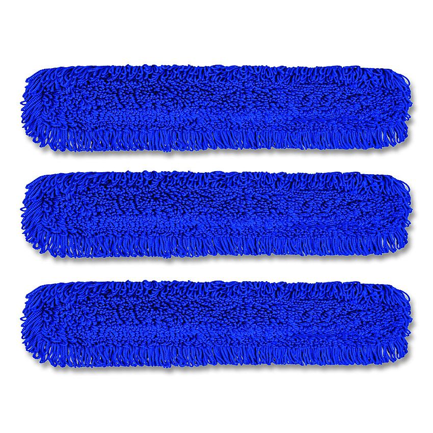 Gritt Commercial Microfiber Looped Dust Mop Pad Head, 48 x 5, Blue, 3/Pack (GRI182483PK)