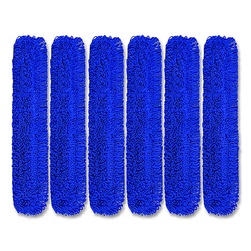 Gritt Commercial Microfiber Looped Dust Mop Pad Head, 48 x 5, Blue, 6/Pack (GRI182486PK)